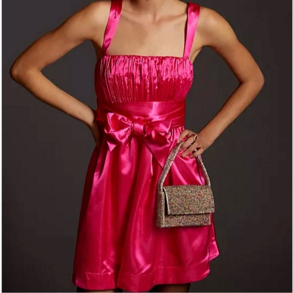 Maeve by Anthropologie hot Pink Dress size 10 NWT cocktail party wedding guest - Picture 1 of 6